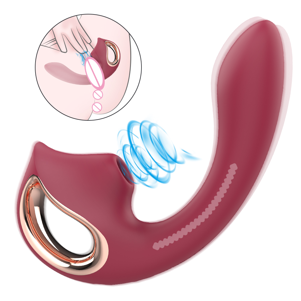 Adjustable Clitoris G Spot Double Stimulation Vibrator Sucker Handheld Vibrator For Women