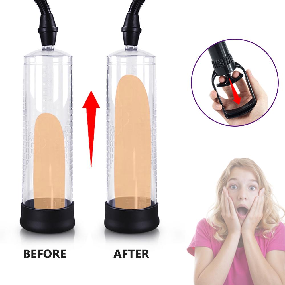 Hot Selling Pennis Pump Vacuum Enlarger Aid Impotence Bigger Longer Thicker Up Dildo Enlargement Men Sex Pump