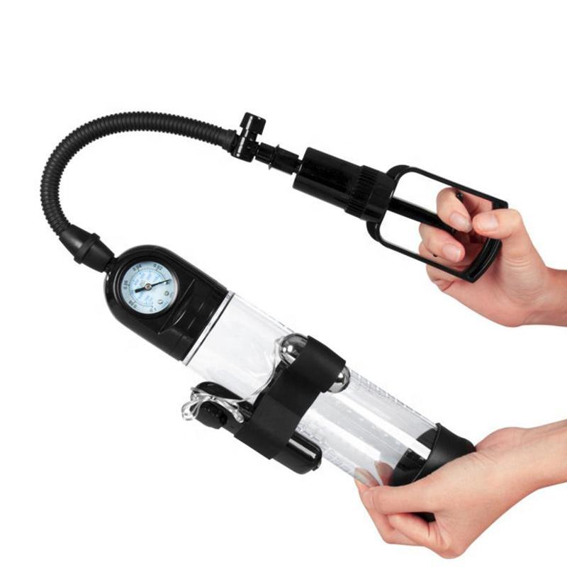 Pressure Male Vacuum Enhancer Gauge Penis Pump With Vibrating