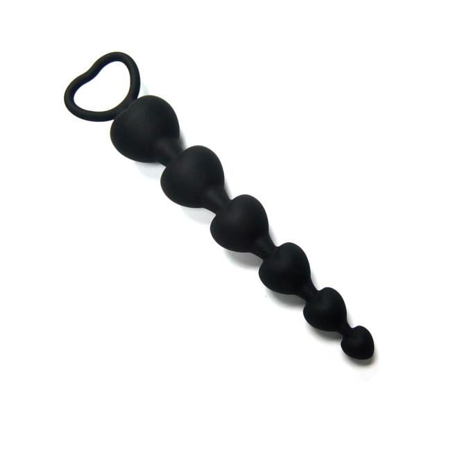 Waterproof Long Heart Shape Soft Silicone Anal Butt Plug Lesbian Sex Toys Bead For Men Women Plug Long Beads Prostate Massage