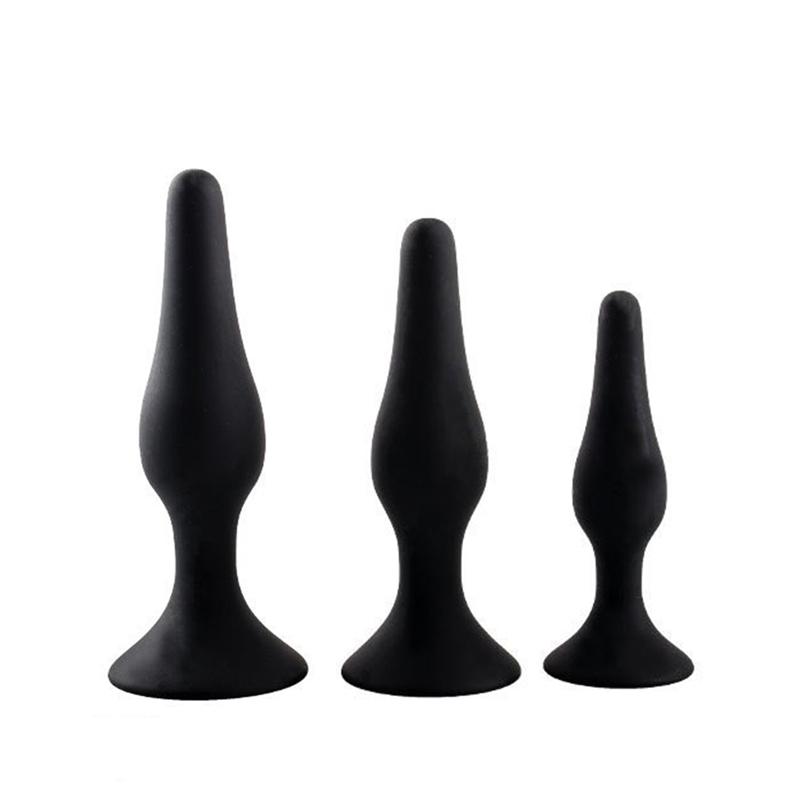 Soft Silicone Flexible Butt Plug Sex Toys Anal,Three Size Anal Plug Set Sextoy With Suction Cup