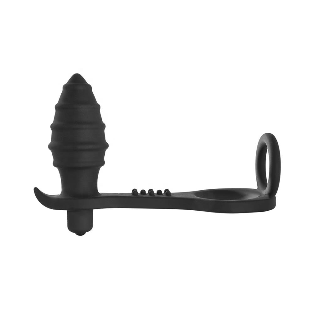 Vibrating Anal Hole Spreader With Goat Eye Cock Ring For Men