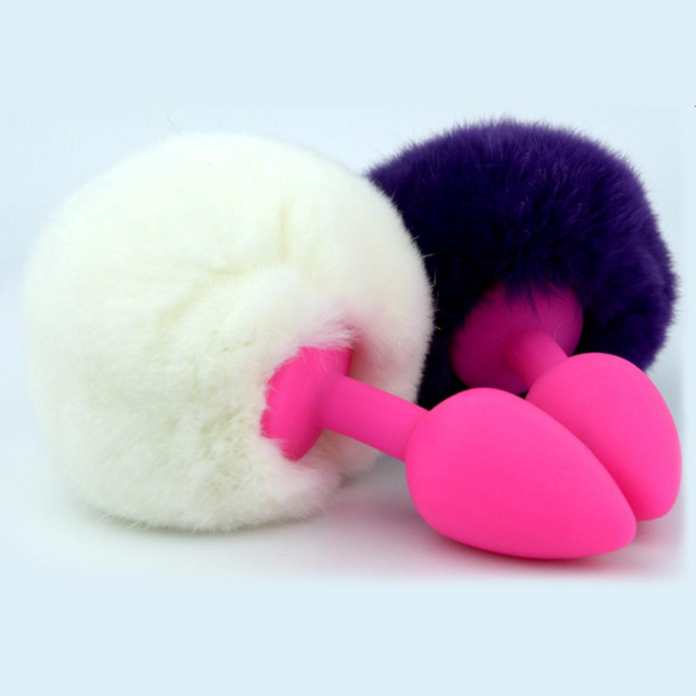 Custom Design Small Silicone Rabbit Tails,Fetish Rabbit Fur Tail Butt Plug Anal