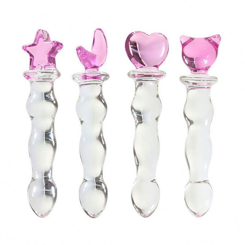 Crystal Glass Anal Butt Plug Glass Realistic Dildo For Woman Vagina G Spot Stimulation Sex Toys For Woman Anal Plug
