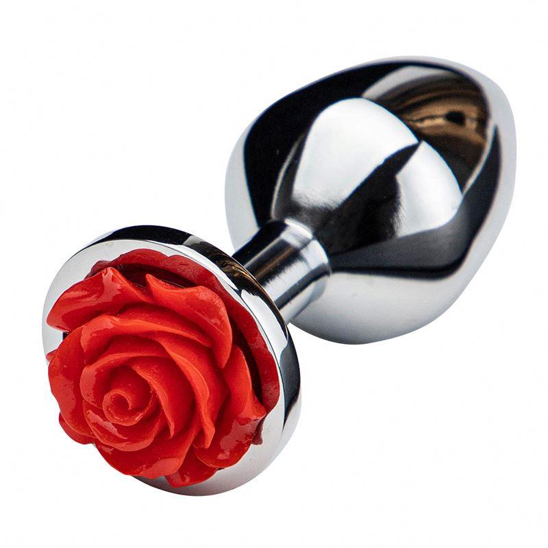 Wholesale Rose Flower Anal Plug Metal Butt Plug For Woman Adult Sex Toys Stainless Steel Anal Butt Plug