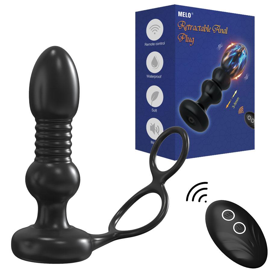 Hot Sell Silicone Anal Vibrator Telescopic Anal Plug Vibrating Butt Plug Dildo Vibrator Adult Sex Toys For Men Prostate Massager