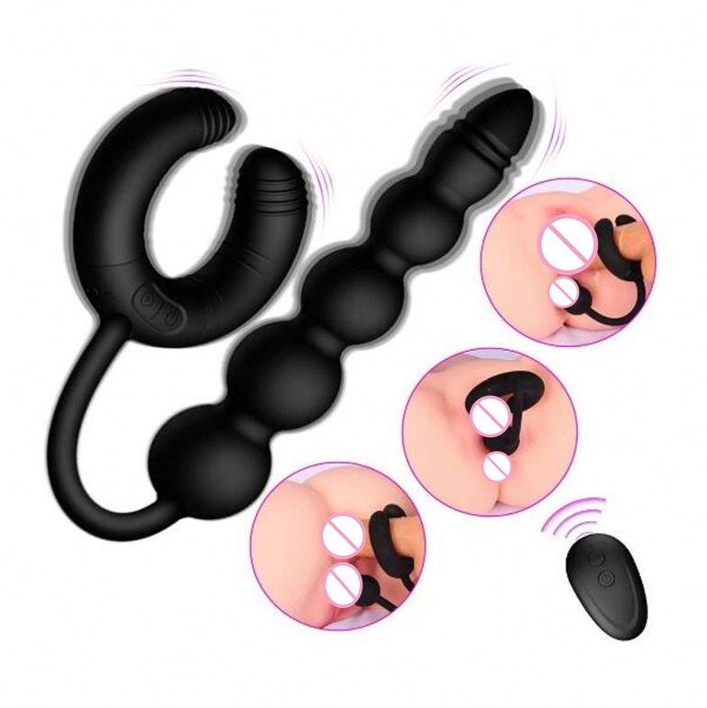 Remote Control Anal Plug Silicone Anal Beads Male Penis Ring Anal Vibrator Adult Sex Toys For Woman And Men Butt Plug