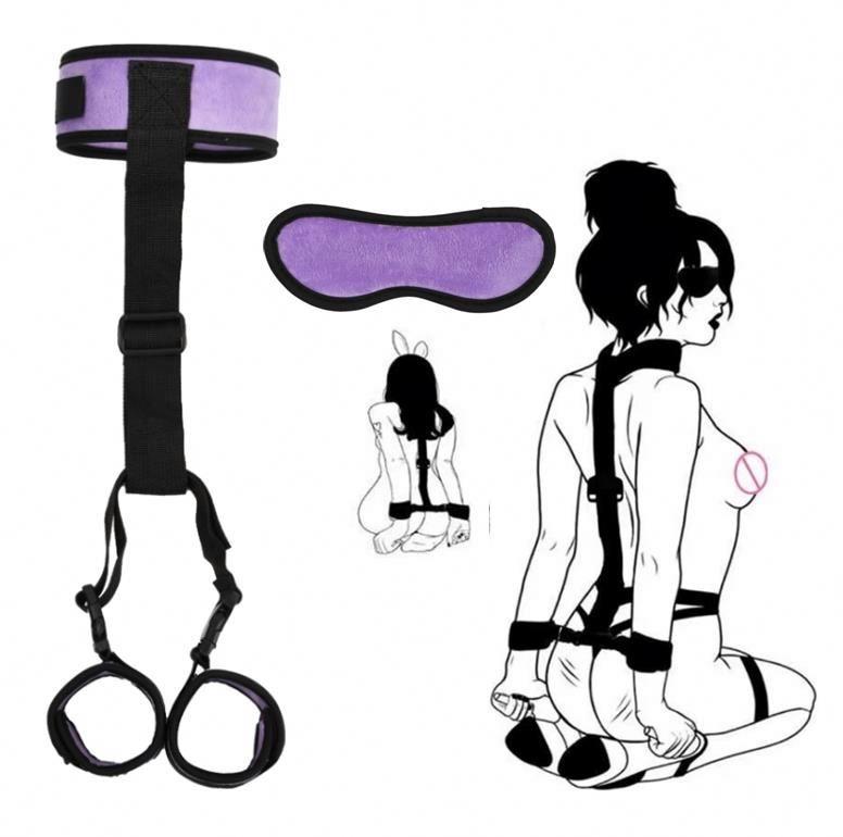 Bdsm Restraints Set Erotic Back Hand Bondage Neck Restraints Belt Ball Mouth Gag Handcuffs Sm Kit Adult Sex Toys For Couple