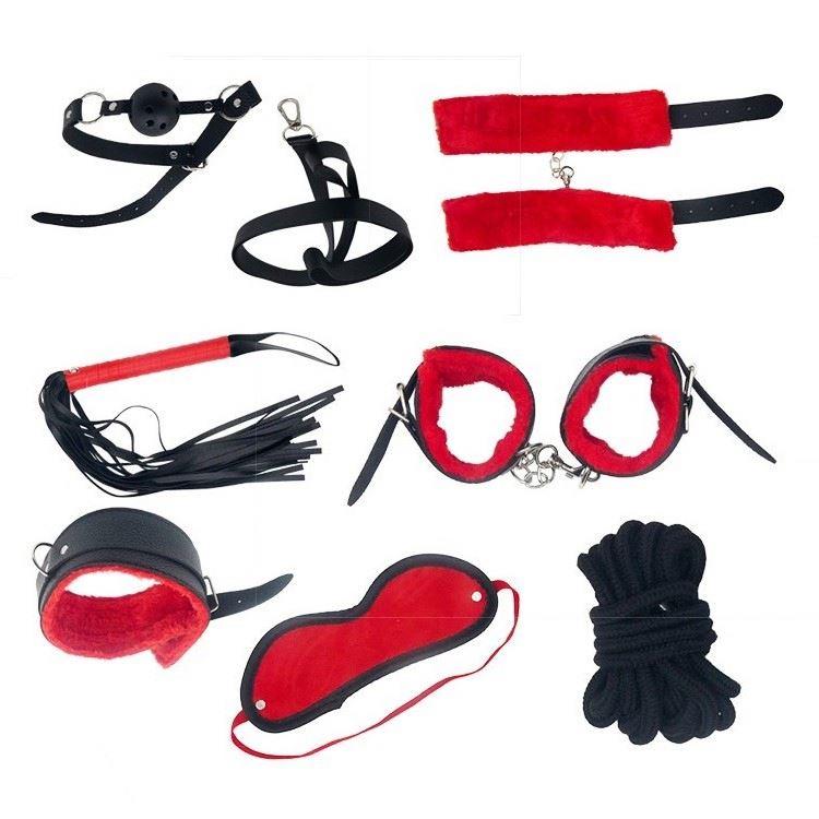 8pcs Bdsm Bondage Kit Sm Restraints Handcuff Bracelets Set Adult Sex Toys For Couple Bondage Gear