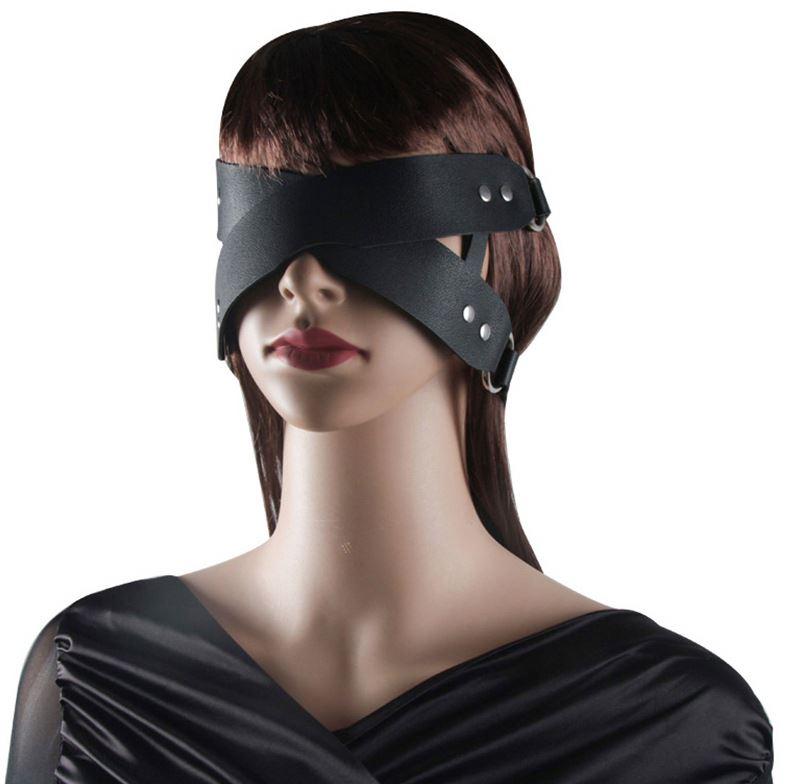 Roleplay Adjustable Eyeshade Bdsm Bondage Set Sex Game Roleplay Pu Leather Eye Mask