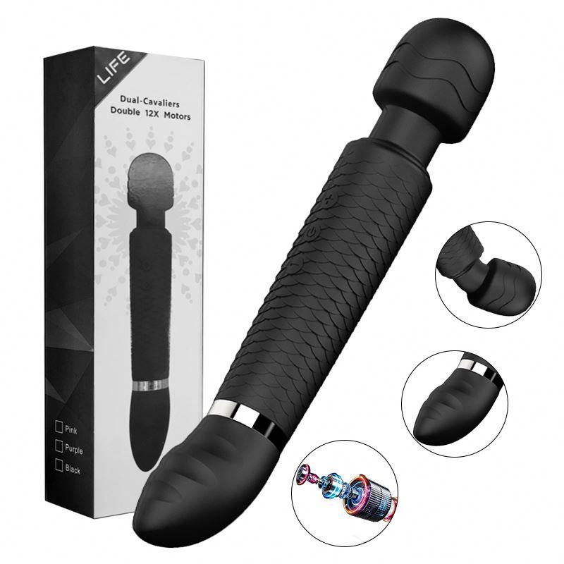 Dual Motors Sexy Vibrator Tongue Licking Vibrator Silicone Body Massager Sex Toys For Men Woman Masturbation Wand Massager