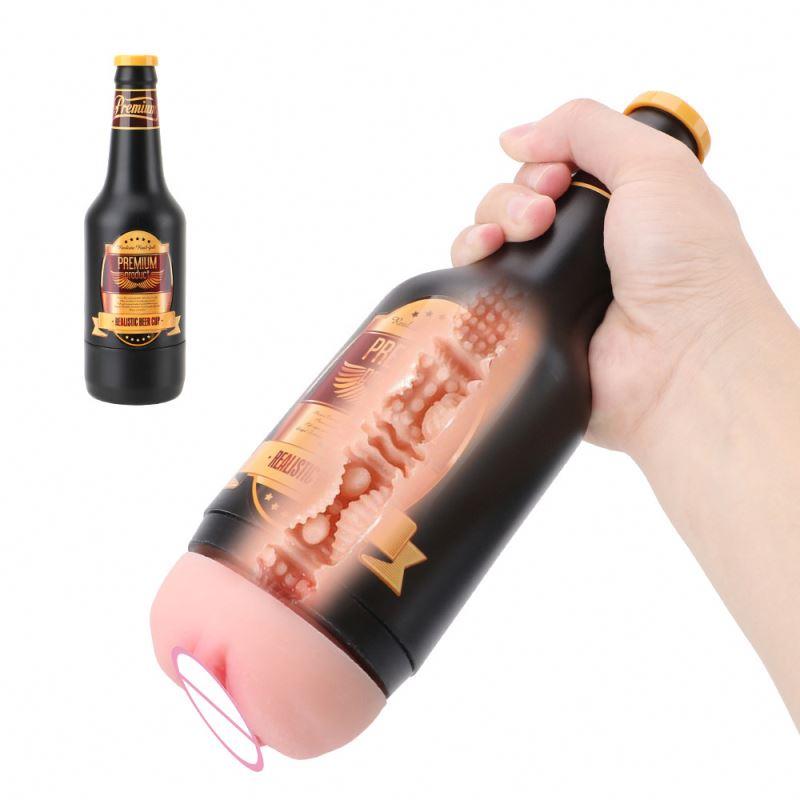 Beer Bottle Realistic Vagina Sex Toys For Men Masturbation Cup Male Masturbator Penis Massager Adult Toy