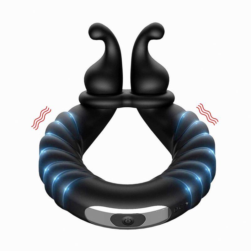 Silicone Penis Ring 10 Modes Vibrating Cock Ring Sex Toys For Men Masturbation Ejaculation Delay Penis Ring Adult Sex Toys
