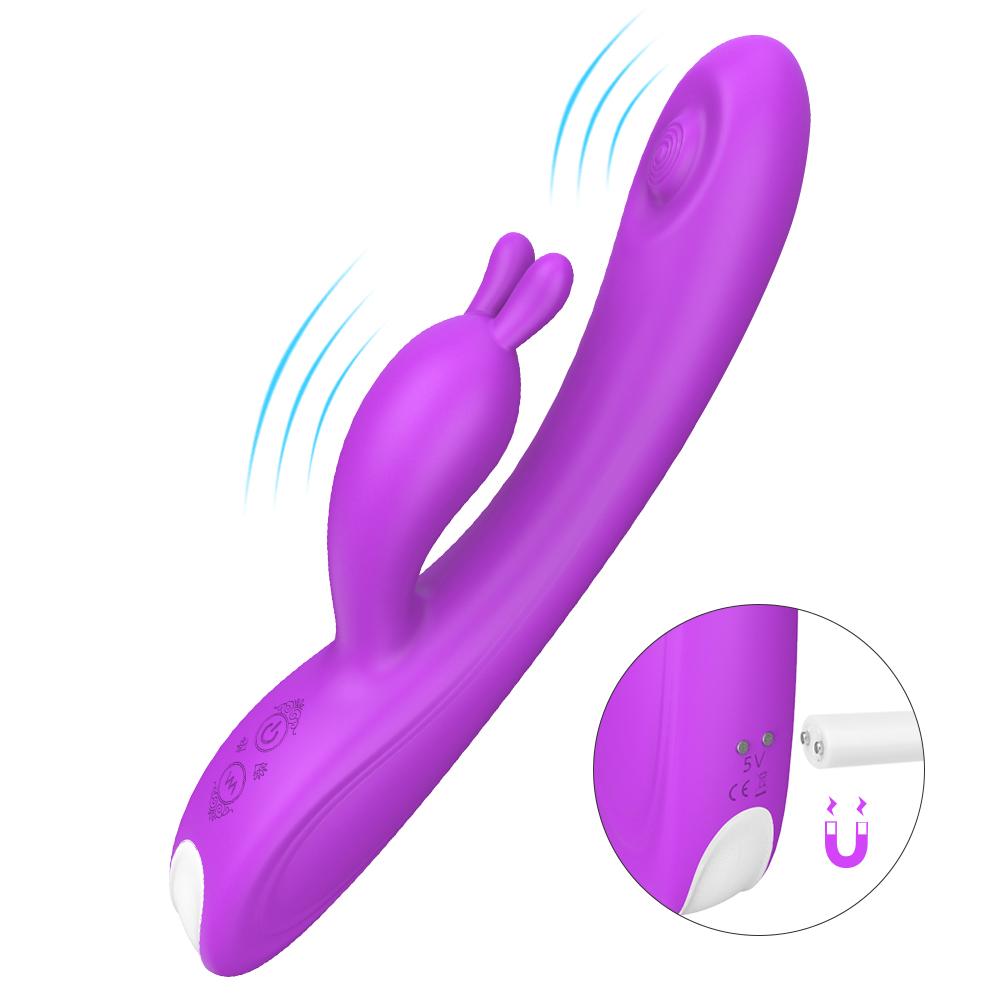 Usb Recharging Dual Motor Soft Rabbit Vibrator Quiet Multifunctional Massager Rotating Stretchable Modes