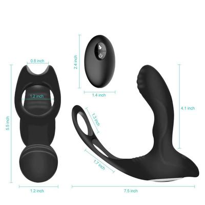 Line Remote Control Male Prostate Massager Double Ring Lock Fine Vestibule G-point Massage