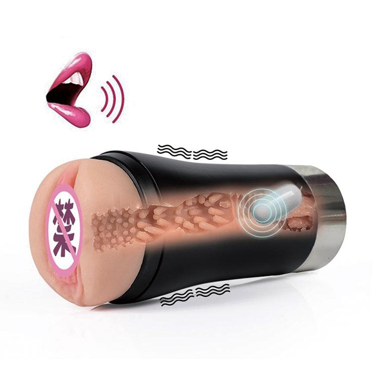 Sexual Orgasm Shaking And Sexy Voice Soft Silicone Realistic Male Masturbation Aircraft Cup Sex Toy For Men