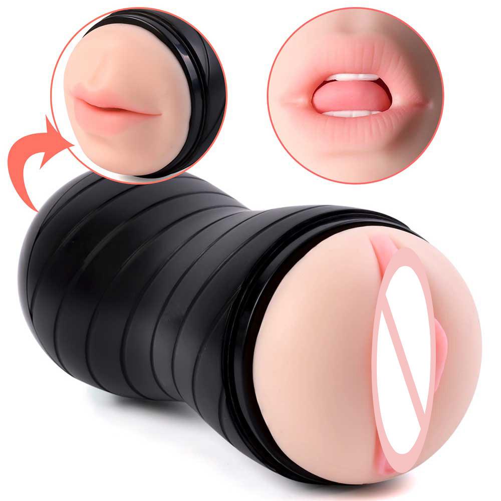 Double Headed Aircraft Cup Sex Toys Male Masturbator Cup Deep Throat Masturbator Toys For Man