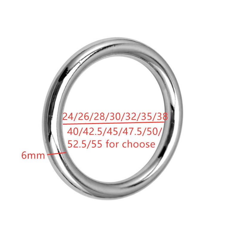 304 Stainless Steel 6mm Cocking 45/47/50mm Glans Metal Stainless Steel Glans Penis Weighted Cock Ring