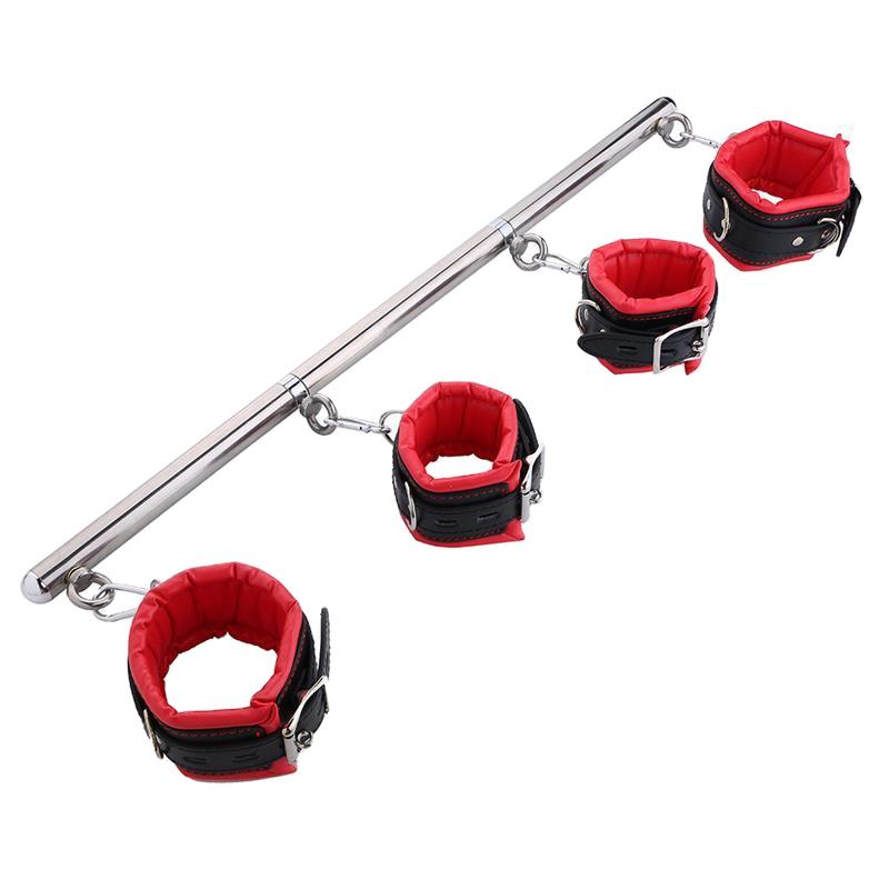 Wholesale Sm Sex Toys Set Combination Stainless Steel Pipe Adult Handcuff Shackles Split Legs
