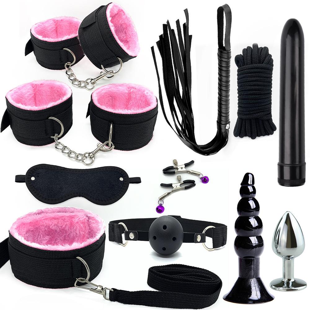 Bdsm Sex Bondage Sex Toys Set For Couple Sexy Stainless Steel Pipe Adult Handcuff Shackles Split Legs