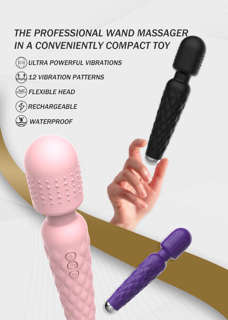 360 degree, 12 frequency, female AV vibrator masturbator