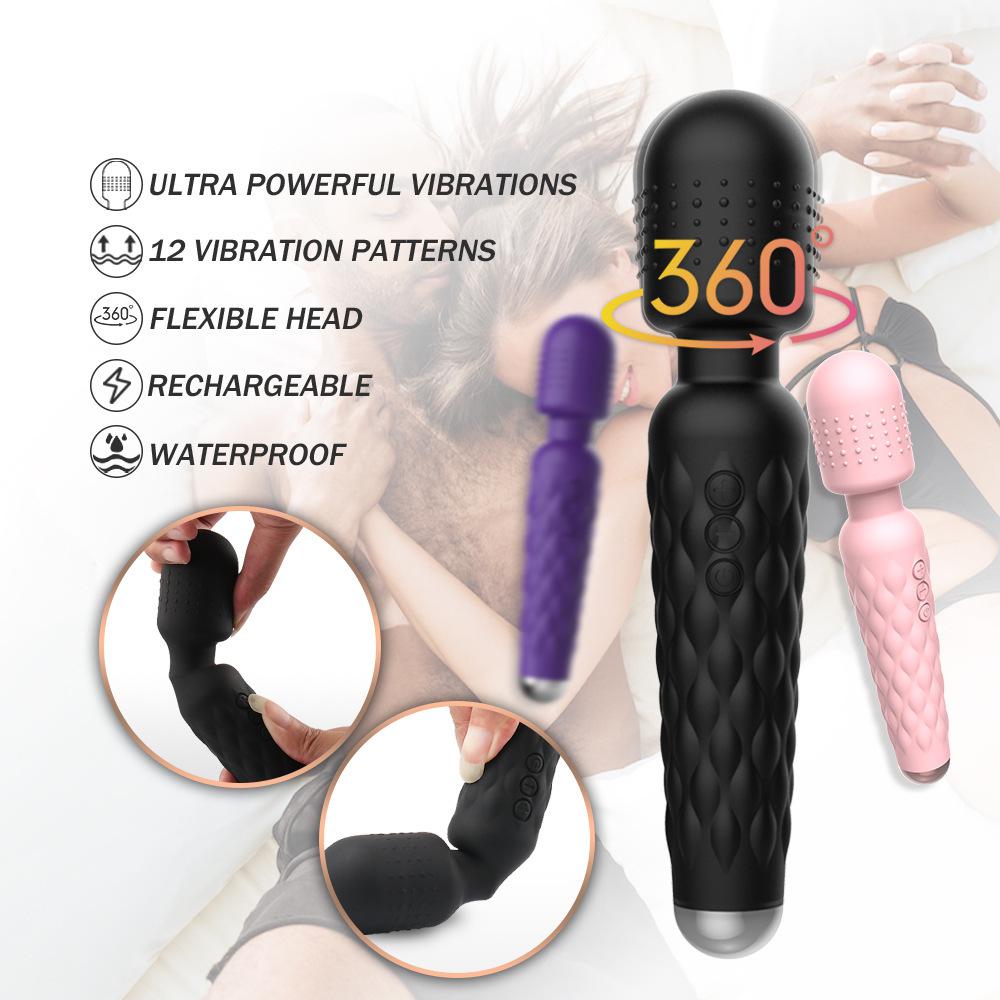 360 degree, 12 frequency, female AV vibrator masturbator