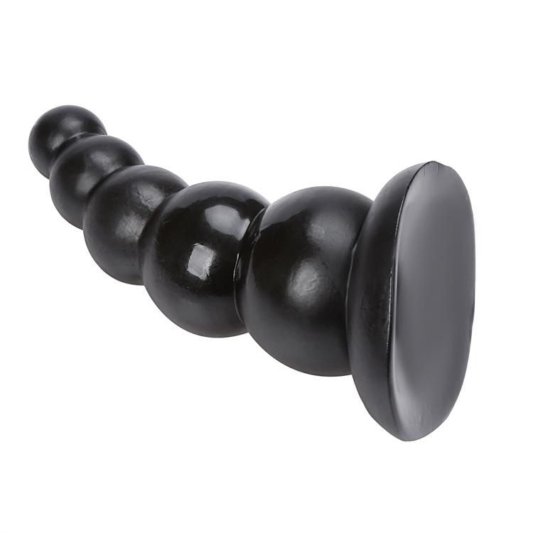 Jumbo simulated penis anal plug with pulling beads