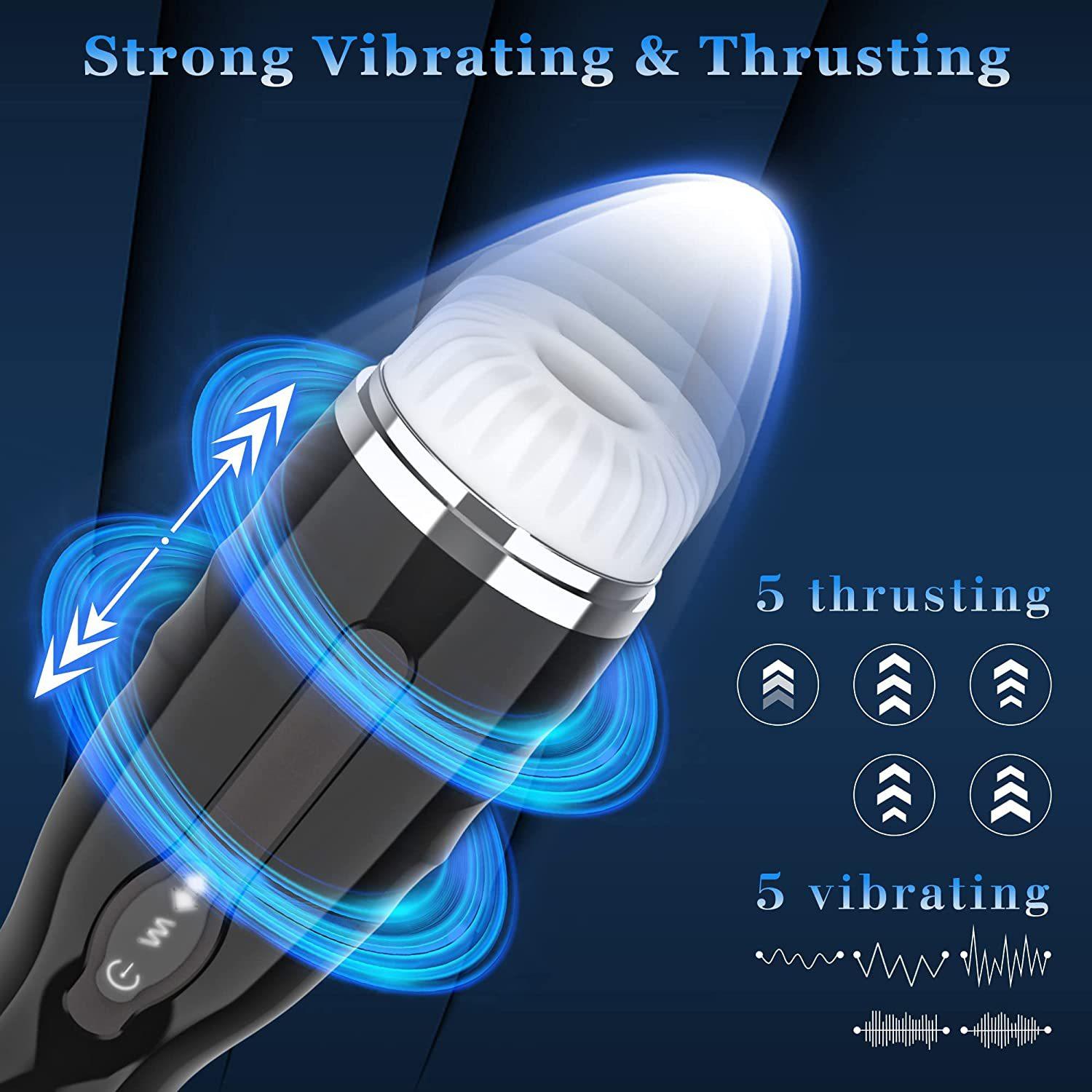 5-frequency telescopic vibration one click pulse aircraft cup