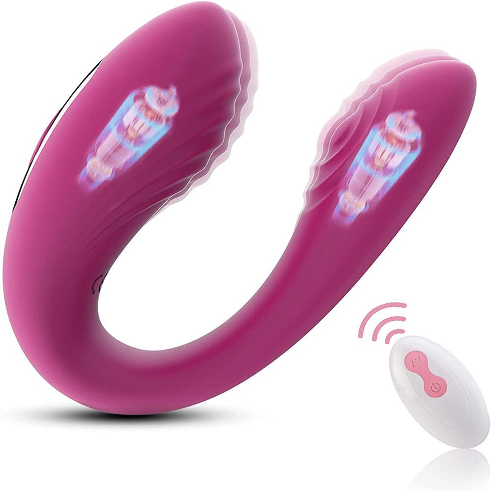 Male and female shared 10 frequency dual vibrator clitoral massage masturbator