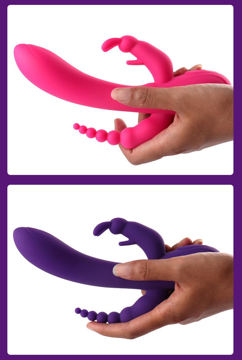 Rabbit silicone female trident vibrator 12 frequency USB charging