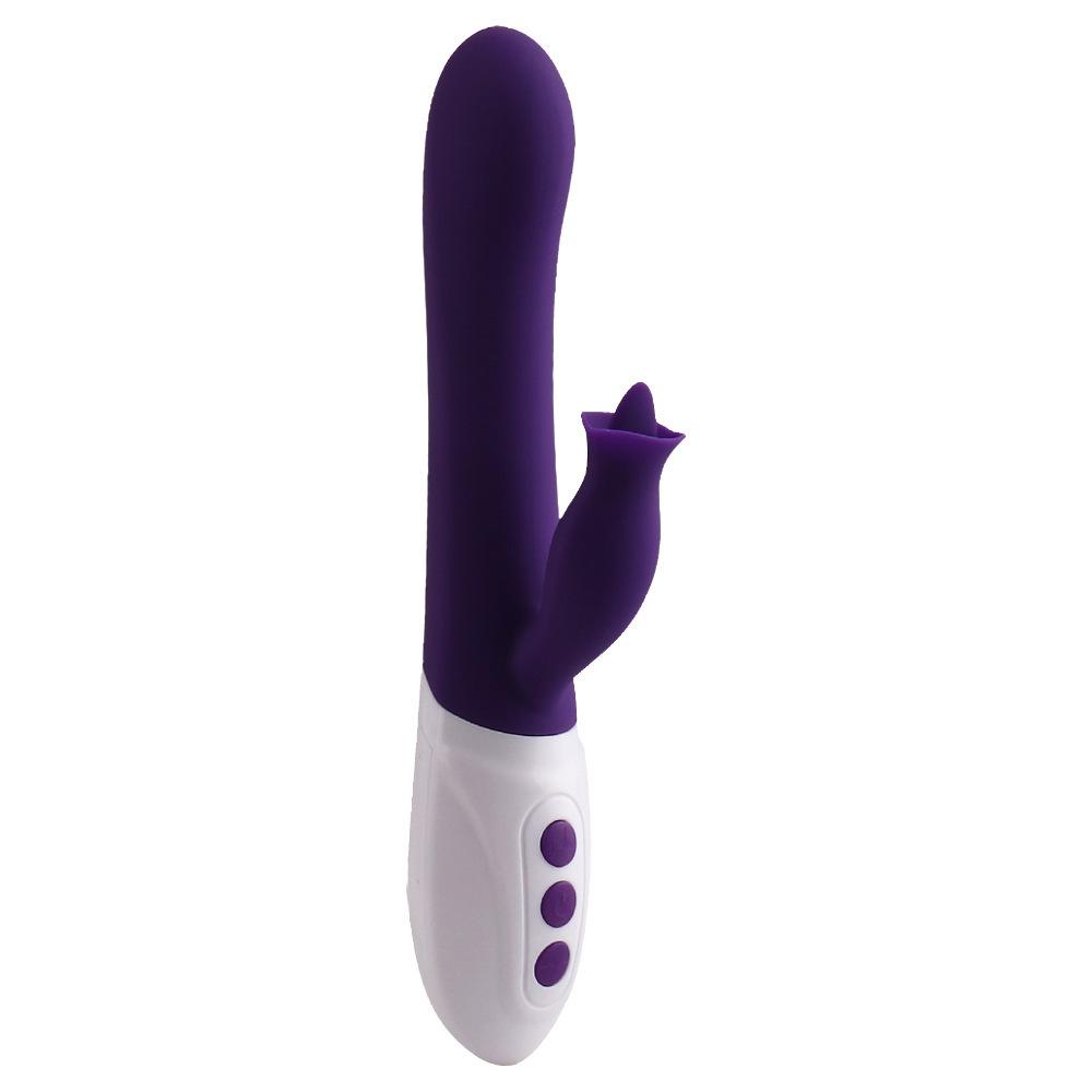 Rabbit vibration shaking silicone rod+tongue licking