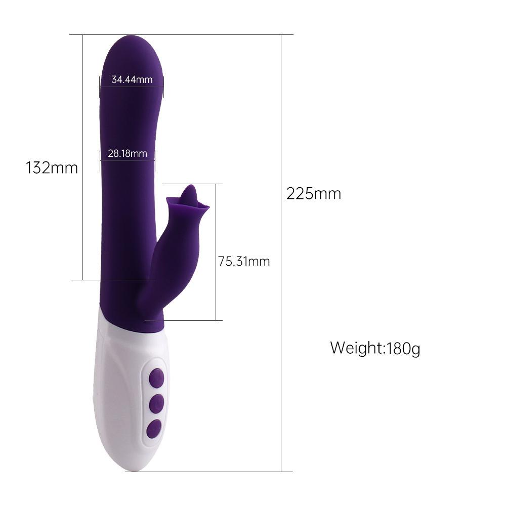 Rabbit vibration shaking silicone rod+tongue licking