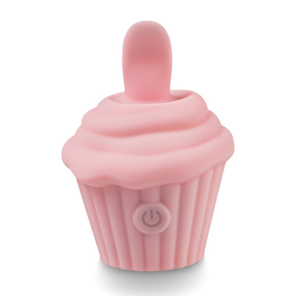 10-Speed Pink Color Silicone Ice Cream Shape Massager with Tongue