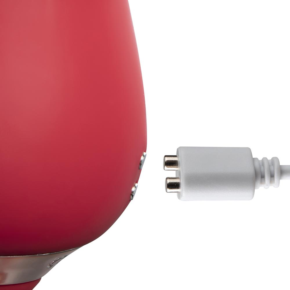 10-Speed Red Color Silicone Clitoral Rose Sex Toy with Thrusting Vibrator (Type I)