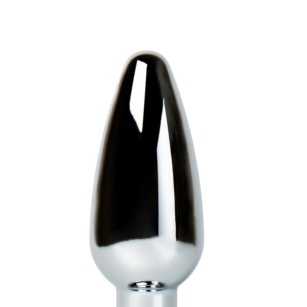 10 Speeds Remote Control Metal Vibrating Butt Plug with Silicone Rings