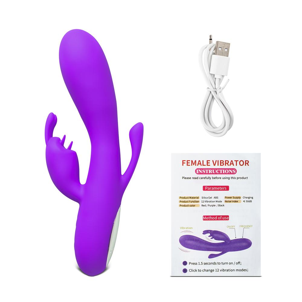 12-Speed Purple Color Silicone Rabbit Vibrator Type II