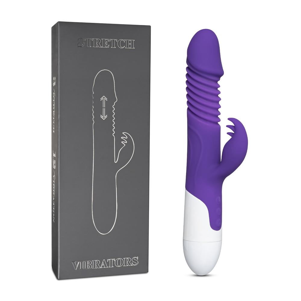 12-Speed Purple Color Silicone Thrusting Vibrator with Heating Function ( Type I )
