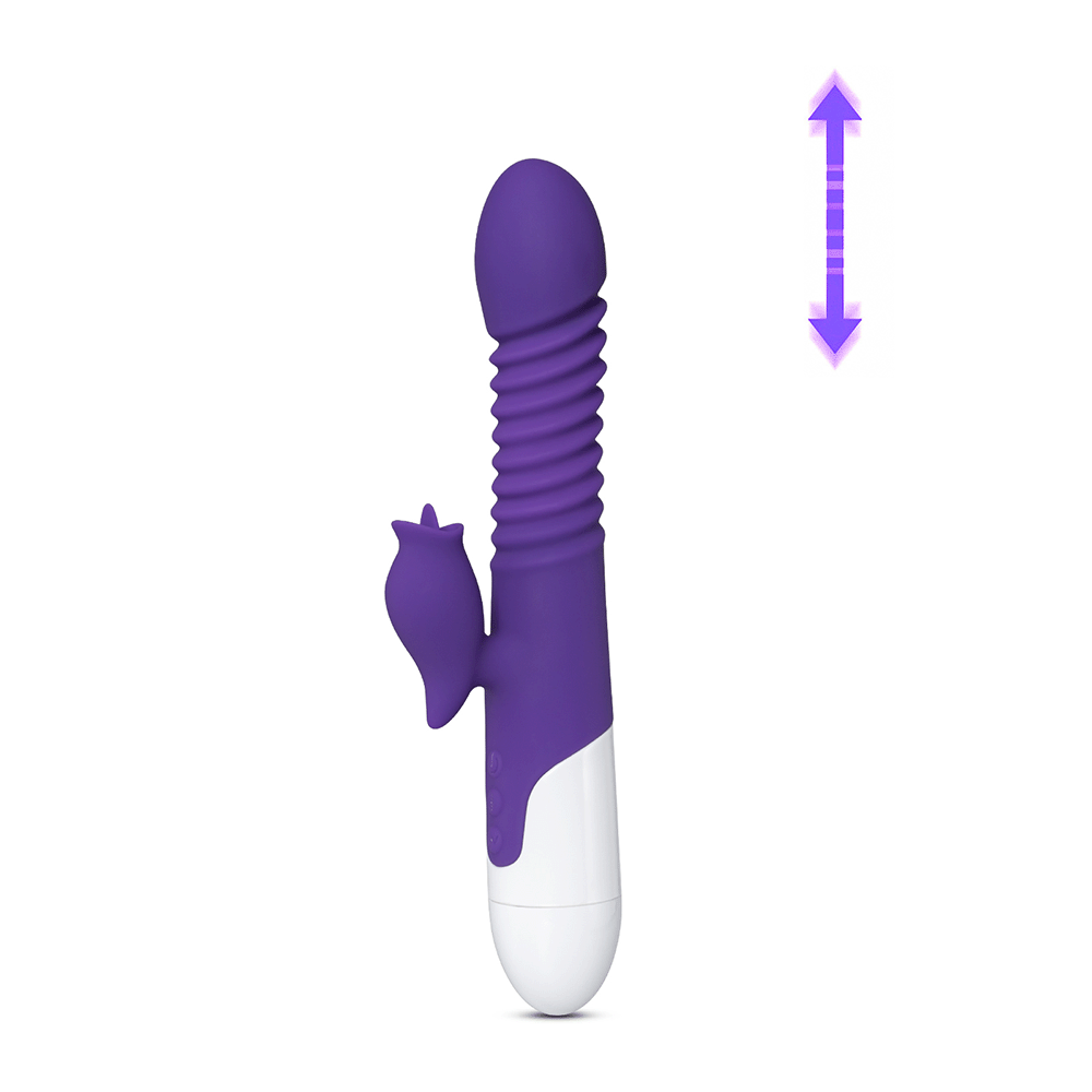 12-Speed Purple Color Silicone Thrusting Vibrator with Heating Function ( Type II )
