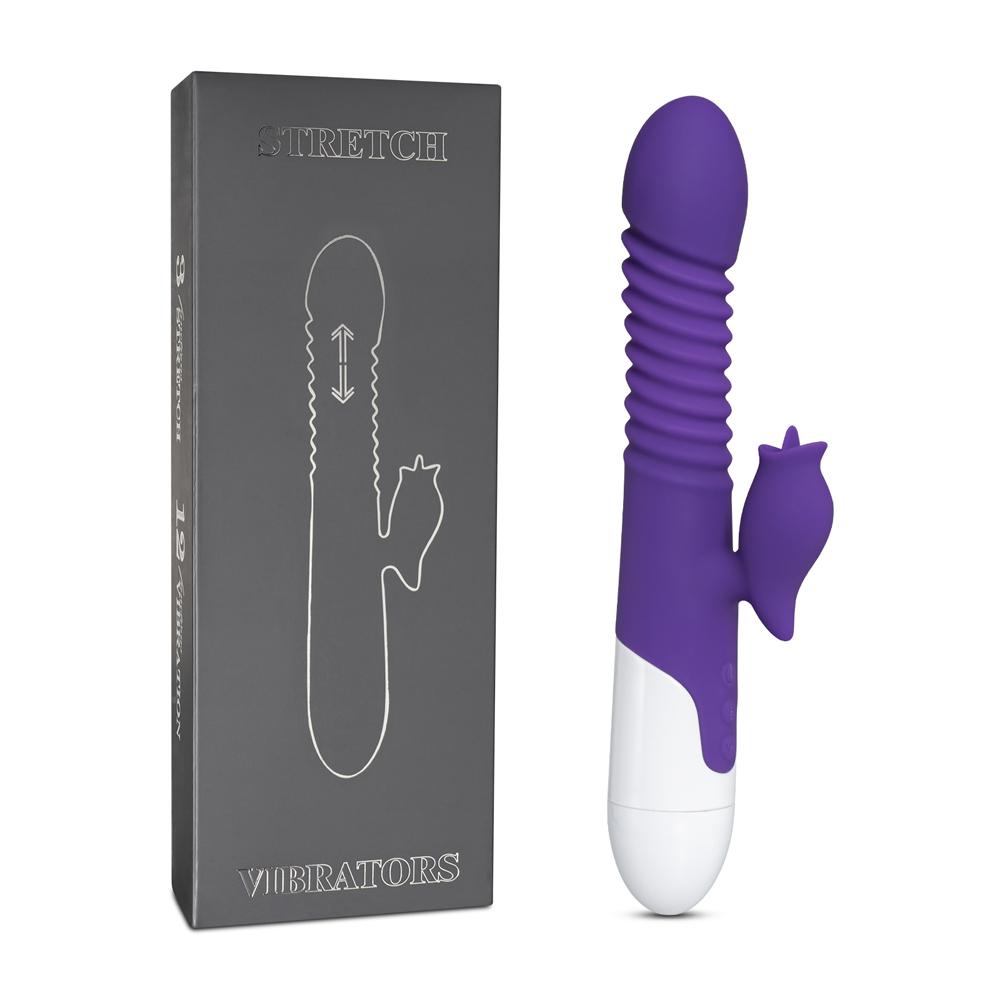 12-Speed Purple Color Silicone Thrusting Vibrator with Heating Function ( Type II )