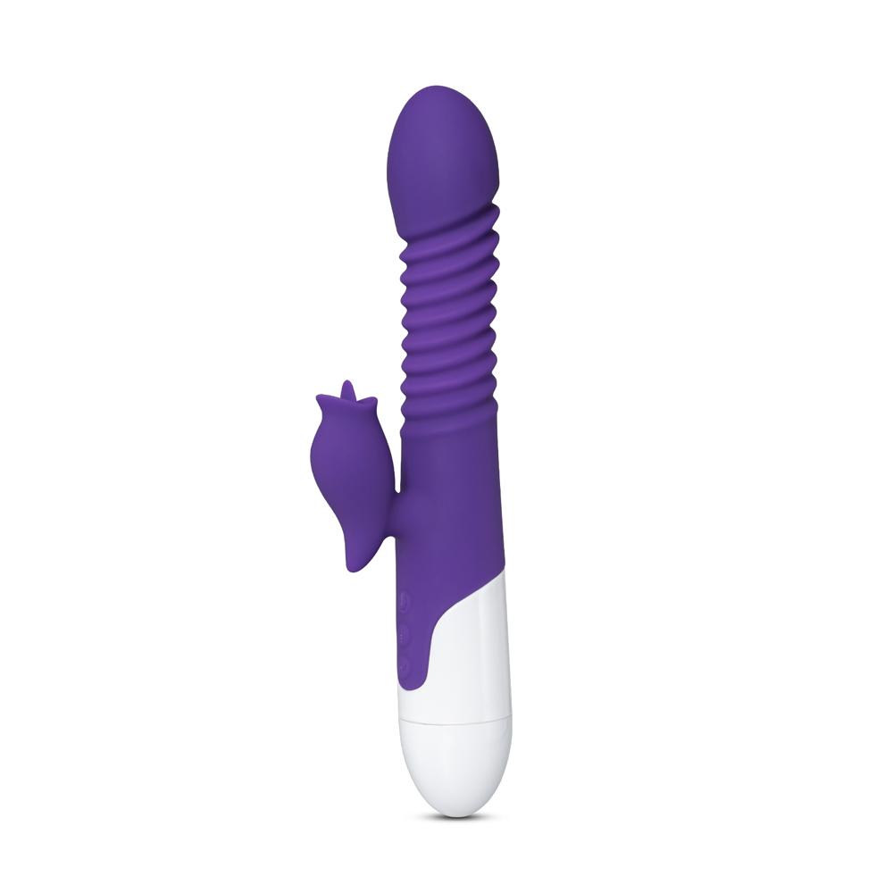 12-Speed Purple Color Silicone Thrusting Vibrator with Heating Function ( Type II )