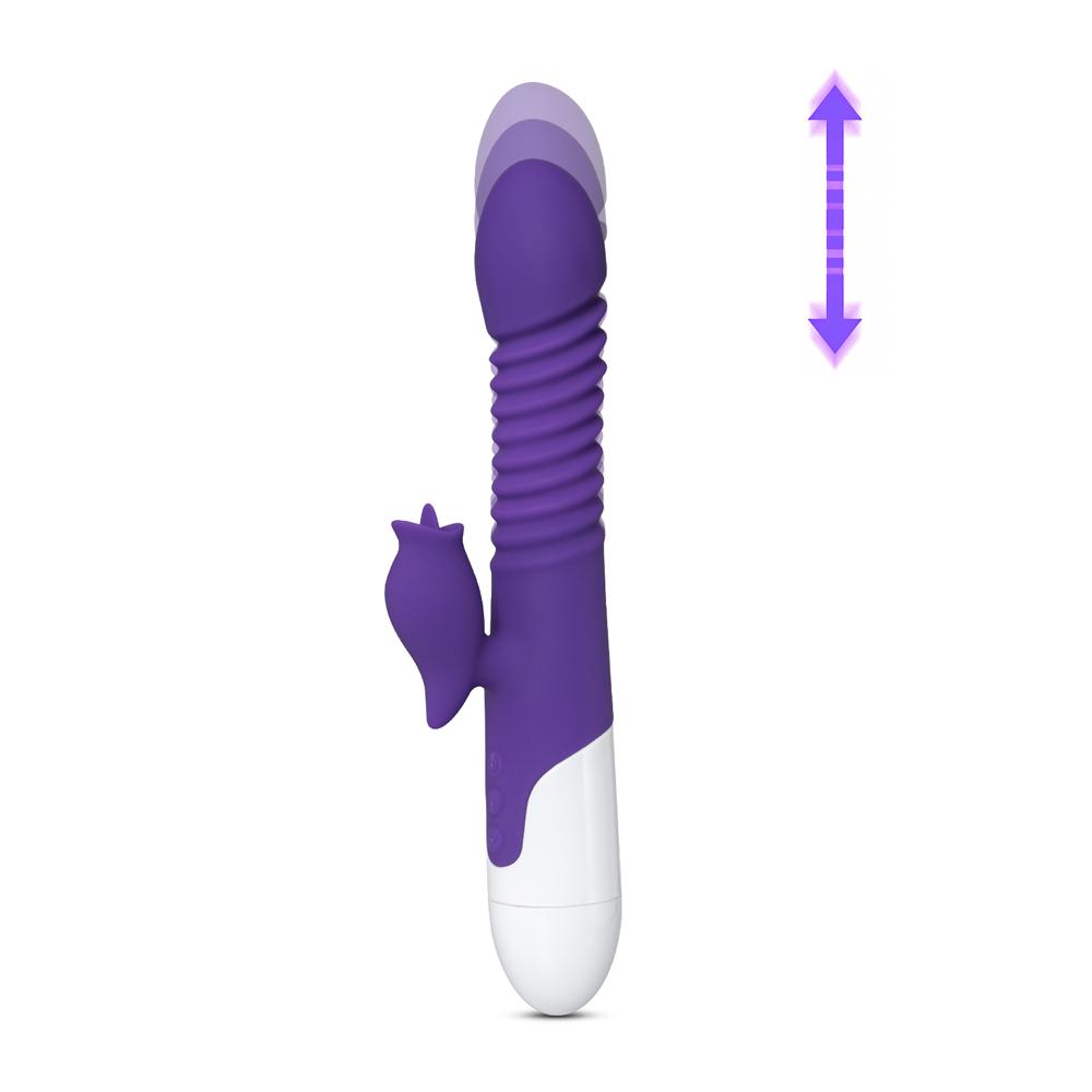 12-Speed Purple Color Silicone Thrusting Vibrator with Heating Function ( Type II )