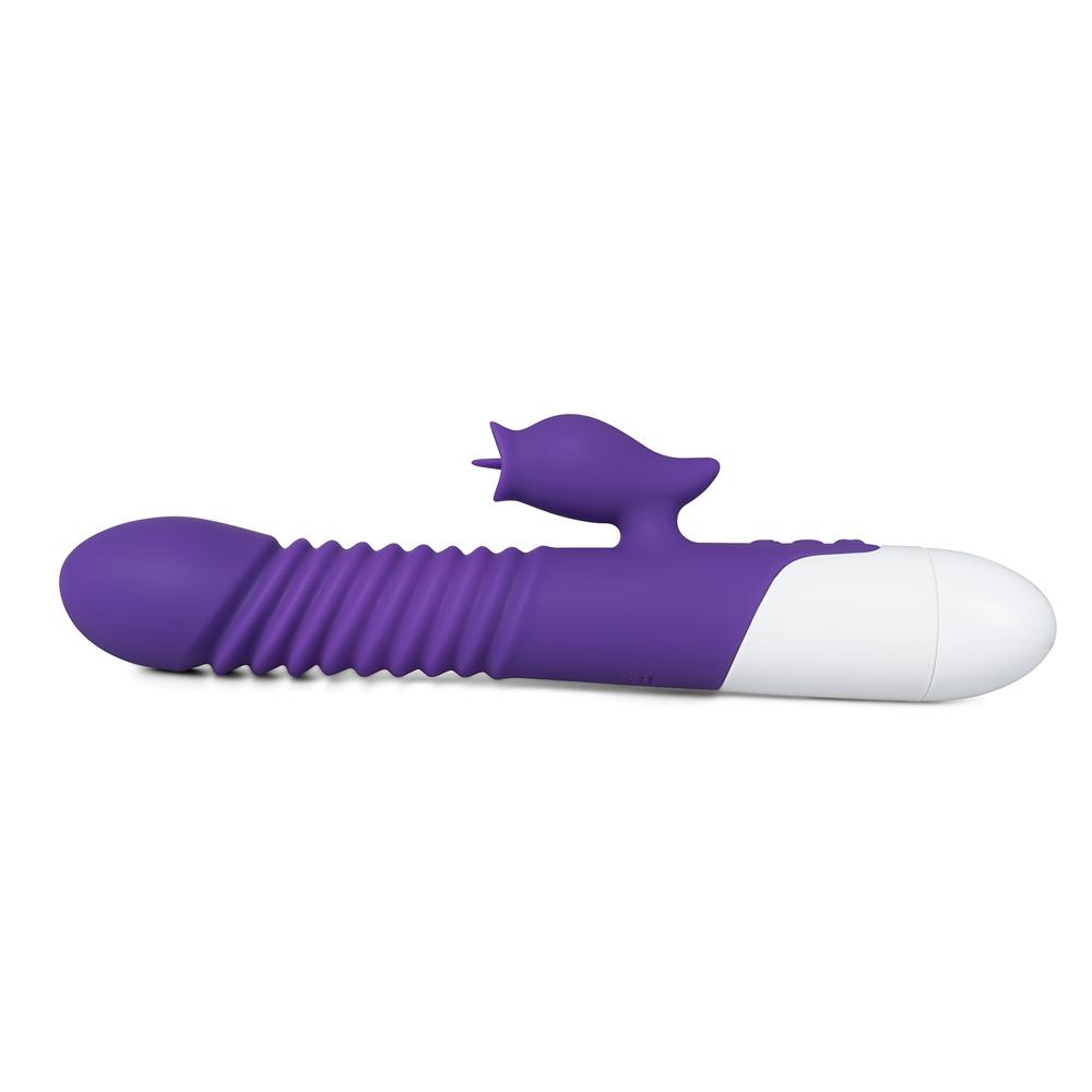 12-Speed Purple Color Silicone Thrusting Vibrator with Heating Function ( Type II )