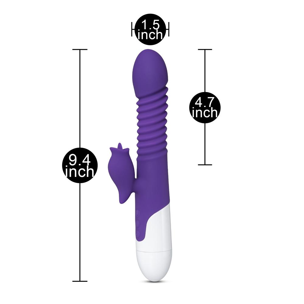 12-Speed Purple Color Silicone Thrusting Vibrator with Heating Function ( Type II )