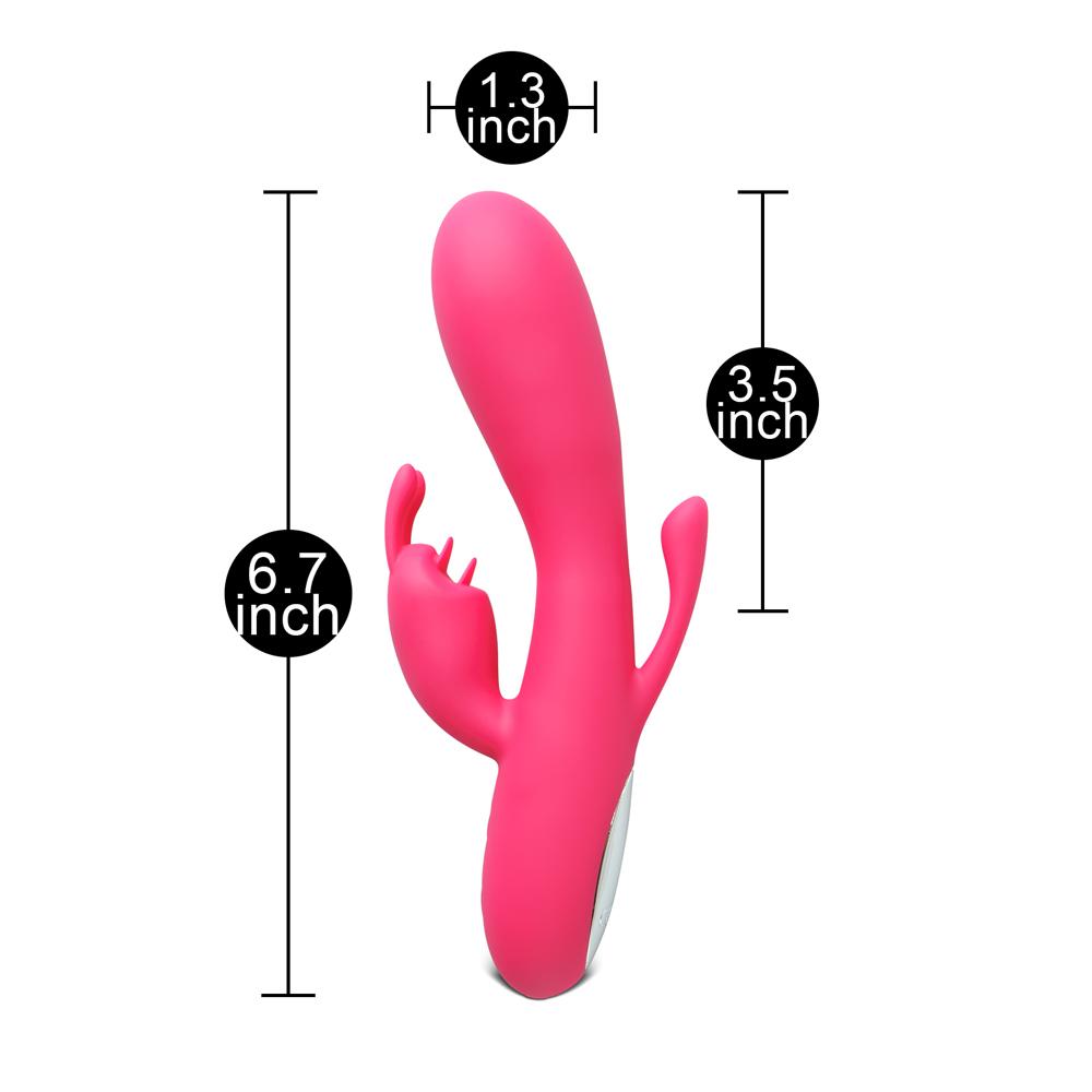 12-Speed Red Color Silicone Rabbit Vibrator Type II