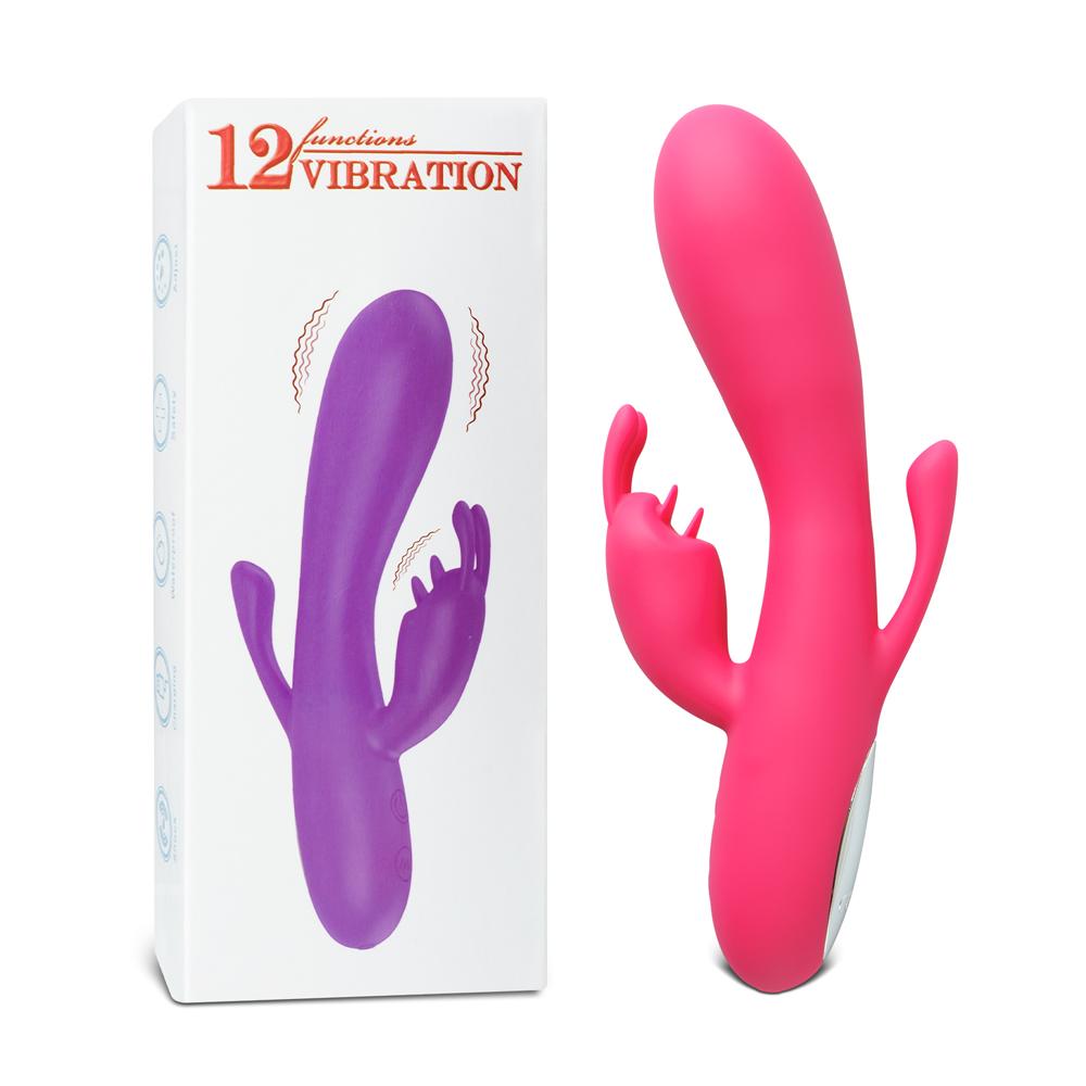 12-Speed Red Color Silicone Rabbit Vibrator Type II