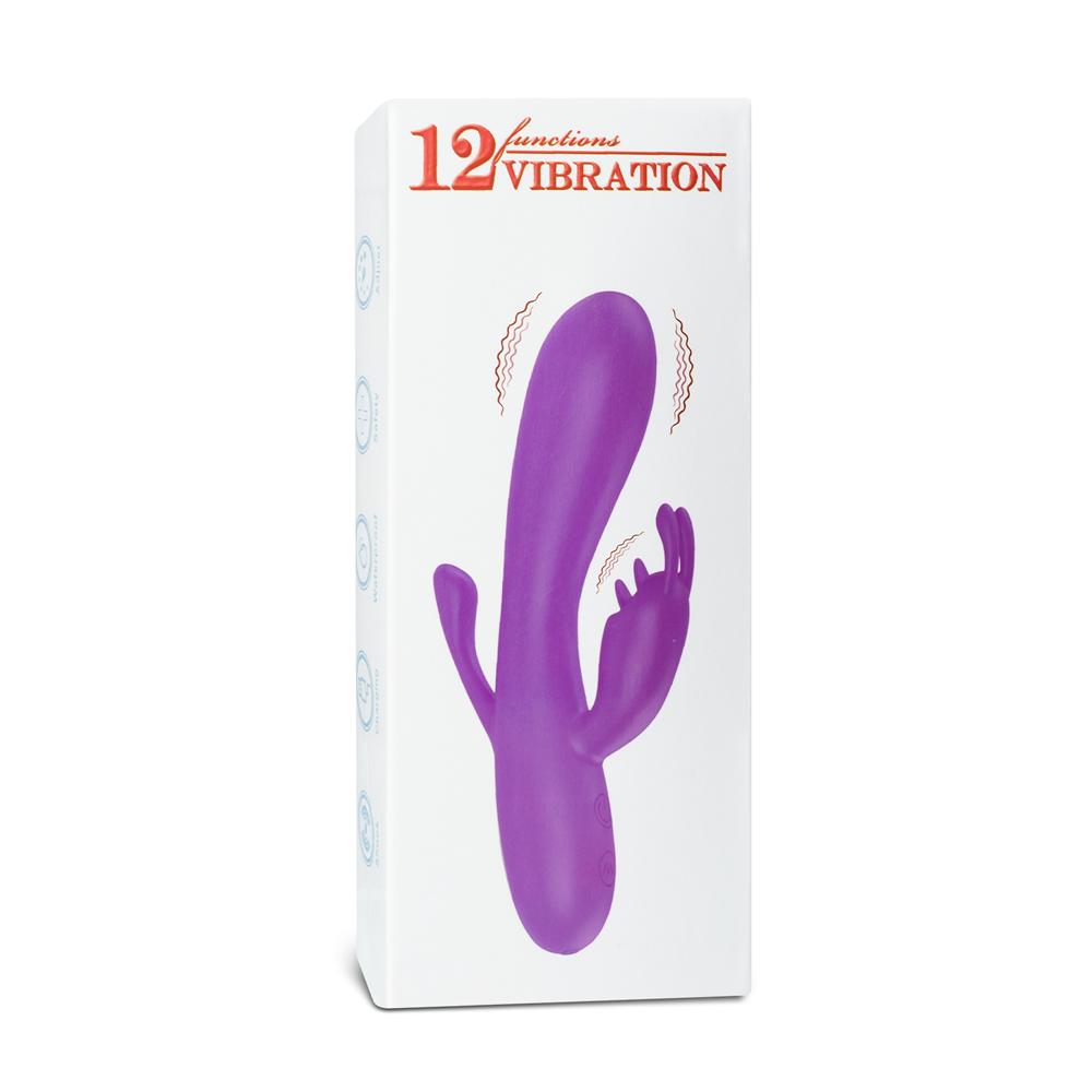 12-Speed Red Color Silicone Rabbit Vibrator Type II