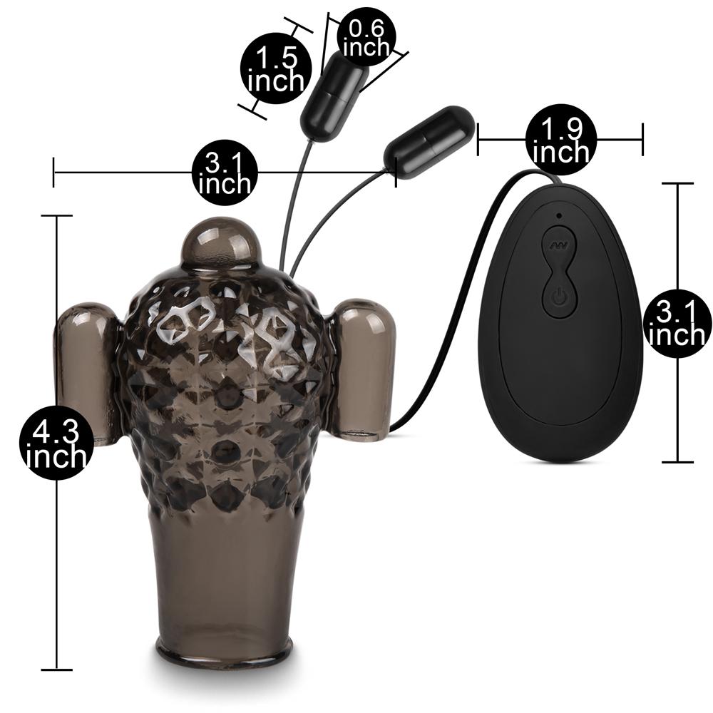 20 Speeds Black Color Penis Trainer with 2 Vibrators (Type II)