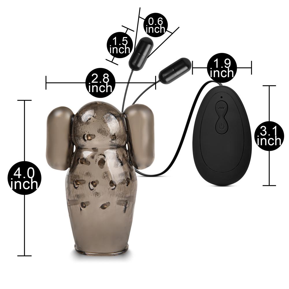 20 Speeds Black Color Penis Trainer with 2 Vibrators (Type III)