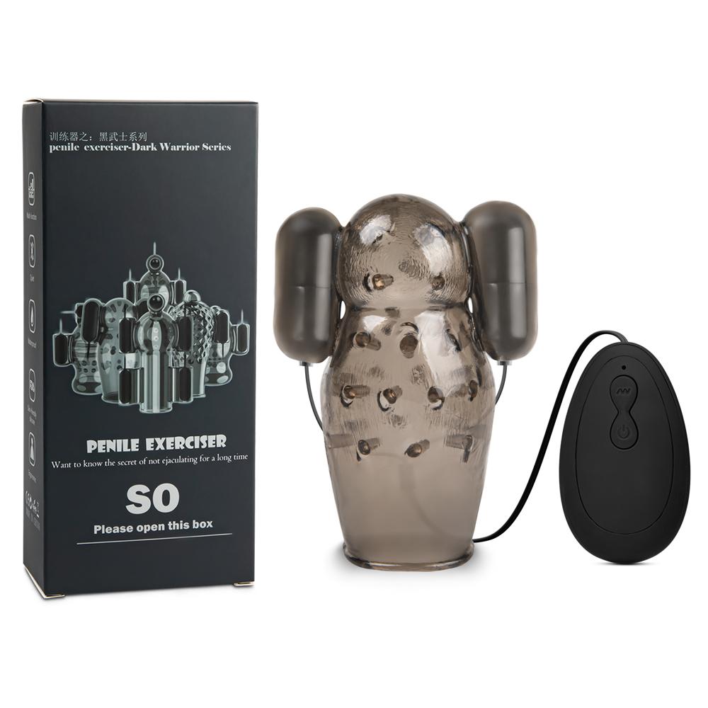 20 Speeds Black Color Penis Trainer with 2 Vibrators (Type III)