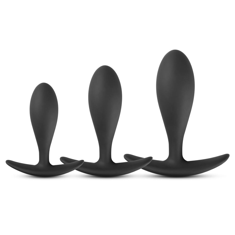 3 PCS Black Color Silicone Butt Plug Set ( Type II )